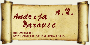 Andrija Marović vizit kartica